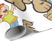 光沢のあるラッピング紙、Boy Dog Bones ラッピングペーパー (ロールコーナー)