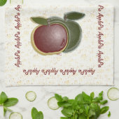 光沢のあるリンゴ（斑点） キッチンタオル (折り畳み)