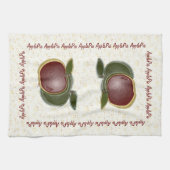 光沢のあるリンゴ（斑点） キッチンタオル (横)