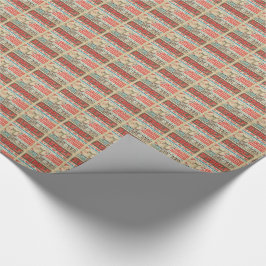 光沢のあるルドルフのヴィンテージのクリスマスの紙- ラッピングペーパー