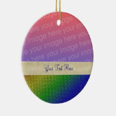 光沢のあるレインボーストライプズの写真オーナメント セラミックオーナメント (右)
