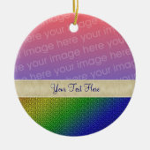 光沢のあるレインボーストライプズの写真オーナメント セラミックオーナメント (正面)