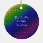 光沢のあるレインボーストライプズの写真オーナメント セラミックオーナメント (裏面)