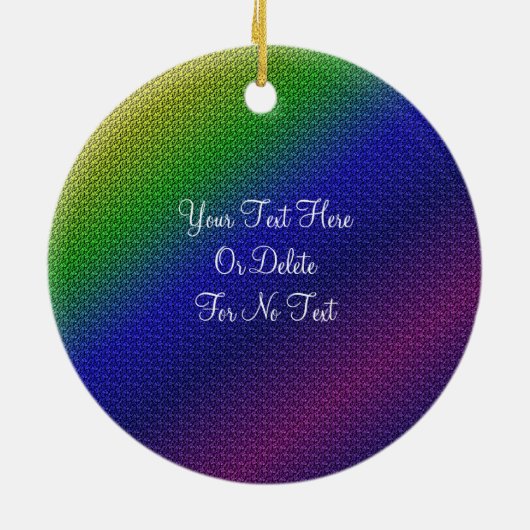 光沢のあるレインボーストライプズの写真オーナメント セラミックオーナメント (裏面)