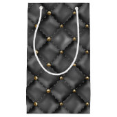 光沢のあるレザーテクスチャ(金ゴールド真珠) スモールペーパーバッグ (正面)