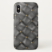 光沢のあるレザーテクスチャ(金ゴールド真珠) Case-Mate iPhoneケース (裏面)