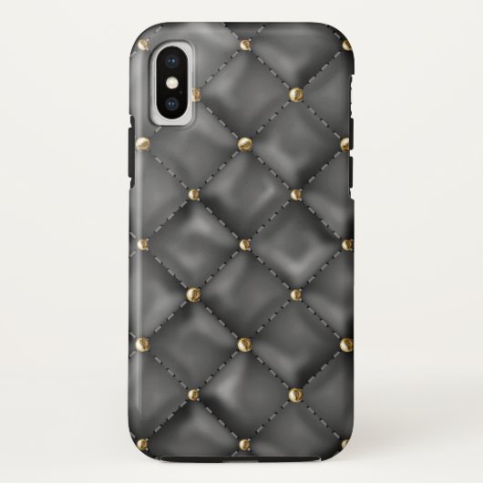 光沢のあるレザーテクスチャ(金ゴールド真珠) Case-Mate iPhoneケース (裏面)