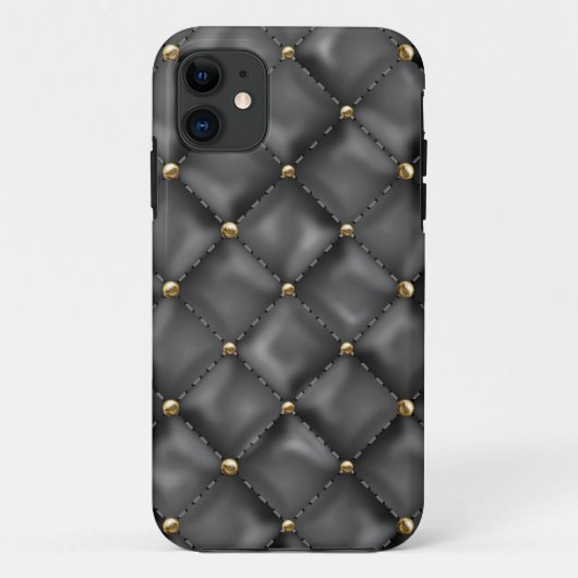 光沢のあるレザーテクスチャ(金ゴールド真珠) Case-Mate iPhoneケース (裏面)