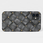 光沢のあるレザーテクスチャ(金ゴールド真珠) Case-Mate iPhoneケース (裏面(横))