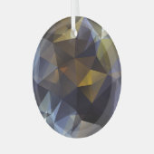 光沢のある三角形のヴィンテージ、ダイヤモンドテクスチャ。 ガラスオーナメント (正面左)