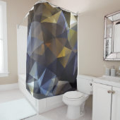 光沢のある三角形のヴィンテージ、ダイヤモンドテクスチャ。 シャワーカーテン (インサイチュ)