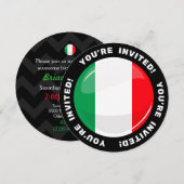 光沢のある丸いイタリア国旗 招待状 (正面/裏面)