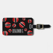 光沢のある丸いトリニダードトバゴ旗 ラゲッジタグ (正面横)