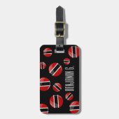 光沢のある丸いトリニダードトバゴ旗 ラゲッジタグ (正面縦)