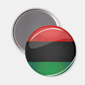 光沢のある丸い汎アフリカ国旗 マグネット (正面/裏面)