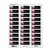 光沢のある丸い笑顔のチェコ国旗 ラベル (フルシート)