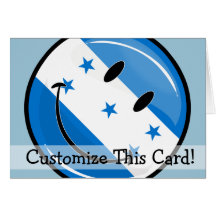 光沢のある丸い笑顔のホンジュラス国旗