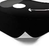 光沢のある丸い笑顔の陰陽記号 ポスター (角)