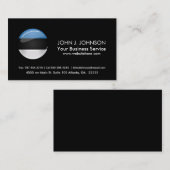 光沢のある円形のエストニア語の旗 名刺 (正面/裏面)