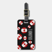 光沢のある円形のカナダの旗 ラゲッジタグ (正面縦)