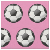光沢のある円形のサッカーボールのピンク ファブリック (クローズアップ)