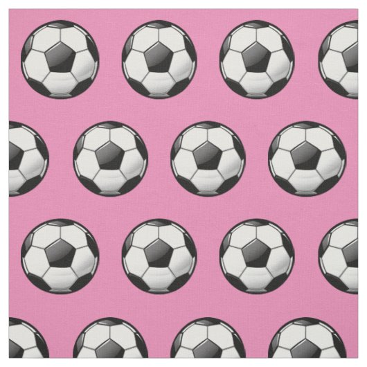 光沢のある円形のサッカーボールのピンク ファブリック (見本)