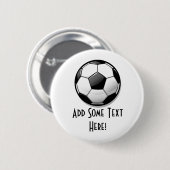 光沢のある円形のサッカーボール 缶バッジ (正面&裏面)