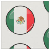 光沢のある円形のメキシコ旗 ファブリック (クローズアップ)