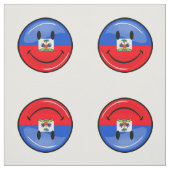 光沢のある円形の微笑のハイチの旗 ファブリック (見本)