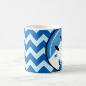 光沢のある円形の微笑のホンジュラスの旗 コーヒーマグカップ (中央)