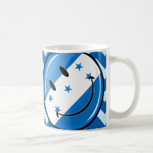 光沢のある円形の微笑のホンジュラスの旗