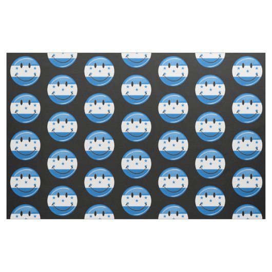 光沢のある円形の微笑のホンジュラスの旗 ファブリック (ファットクウォーター)