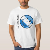 光沢のある円形の微笑のホンジュラスの旗 Tシャツ (正面)