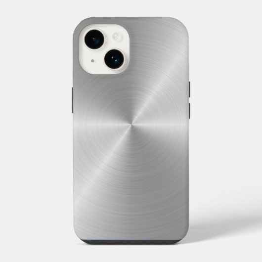 光沢のある円形の研磨金属テクスチャ iPhoneケース (裏面)