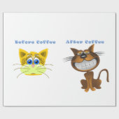 光沢のある包装紙、コーヒーキャットの前 ラッピングペーパー (フラット)