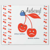 光沢のある包装紙、コーヒーチェリーの前 ラッピングペーパー (フラット)