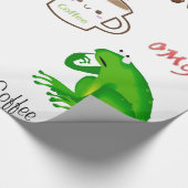 光沢のある包装紙、コーヒー依存的なカエル豆 ラッピングペーパー (角)