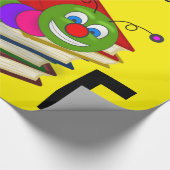 光沢のある包装紙、ブックワームのブックビーイエロー ラッピングペーパー (角)