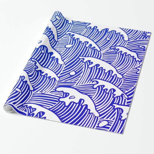 光沢のある包装紙、30"はx 6'日本語振ります ラッピングペーパー (アンロールド)