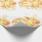 光沢のある包装紙、30" x 6'天使 ラッピングペーパー (角)