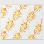 光沢のある包装紙、30" x 6'天使 ラッピングペーパー (フラット)