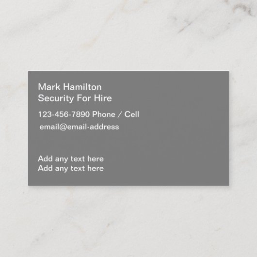 光沢のある名刺を採用するセキュリティサービス 名刺 (裏面)