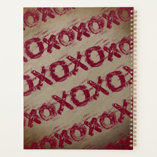 光沢のある唇気のあるそぶりをした プランナー手帳 (裏面)