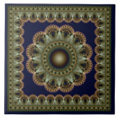 光沢のある回転オーナメント曼荼羅 タイル (正面)