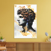 光沢のある大理石に囲まれた古代ギリシャ人の金ゴールド キャンバスプリント (インサイチュ (リビング))