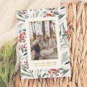 光沢のある天国と自然のクリスマスフォトを歌う 箔シーズンカード