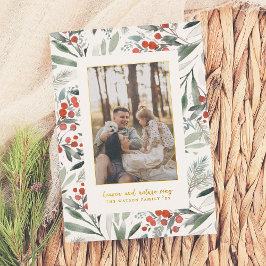 光沢のある天国と自然のクリスマスフォトを歌う 箔シーズンカード