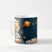 光沢のある宇宙飛行士テディ コーヒーマグカップ (正面左)