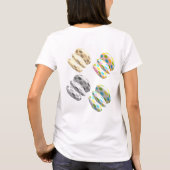 光沢のある尖った抽象芸術モダン絹 Tシャツ (裏面)