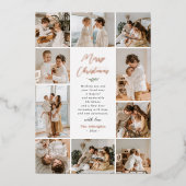 光沢のある常緑の思い出 | 10フォトクリスマス 箔シーズンカード (正面)